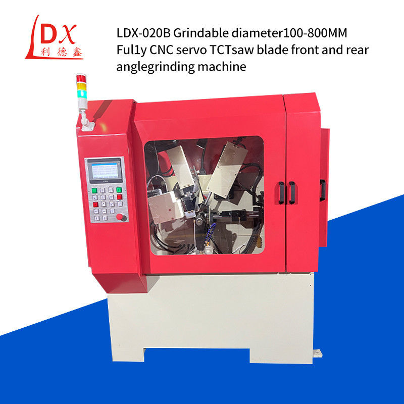 LDX-020B 완전 폐쇄 CNC TCT 톱 블레이드 앞 및 뒷 각 썰기 기계